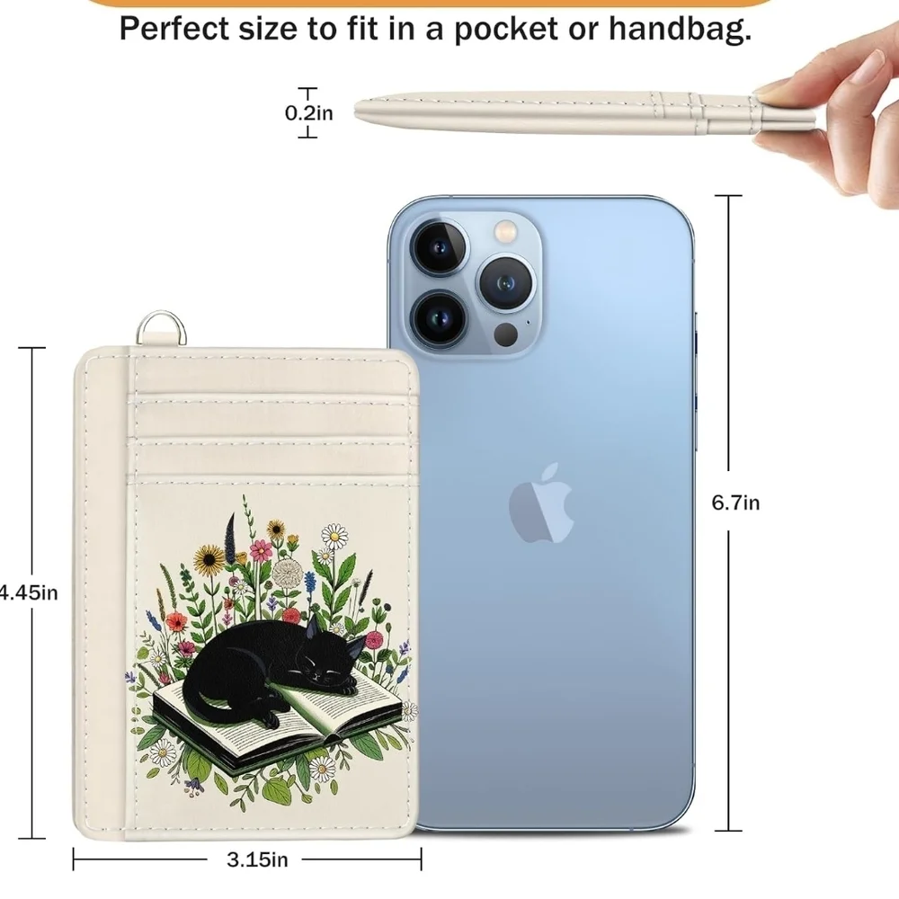 Chic Floral Cat Card Holder